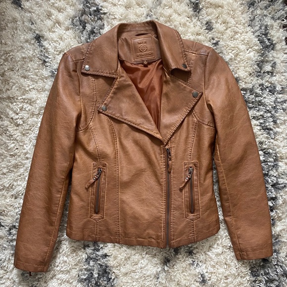 Max Studio Vegan Leather Moto Jacket Small - Picture 3 of 6